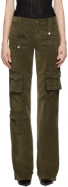Blumarine Green Straight-leg Cargo Pants In N0520 Dark Olive