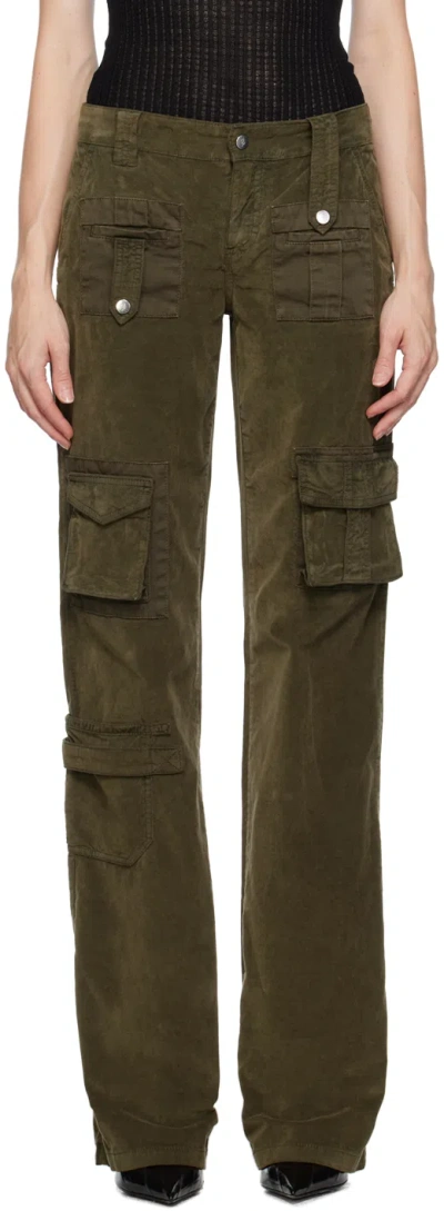 Blumarine Green Straight-leg Cargo Pants In N0520 Dark Olive
