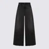 Blumarine Straight Leg Trousers Lace Detailing In Gray