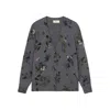 Blumarine Printed Cardigan Knit Sweater In Gray