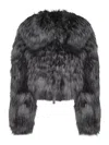 Blumarine Grey Leather Jacket In Gris