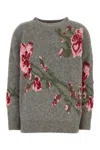 BLUMARINE GREY STRETCH ALPACA BLEND SWEATER