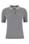 BLUMARINE GREY WOOL BLEND POLO SHIRT