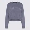 Blumarine Crystal-embellished Wool Sweater In Blue