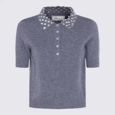 Blumarine Grey Wool Polo Shirt