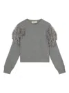 Blumarine Grey Wool Sweater In Gray