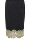 Blumarine Grisaille Skirt In Dark Shadow Green