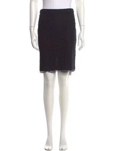 Pre-owned Blumarine Grosgrain Trim Knee-length Skirt In Black