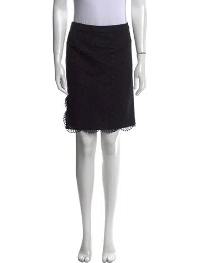 Pre-owned Blumarine Grosgrain Trim Knee-length Skirt In Black