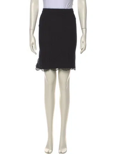 Pre-owned Blumarine Grosgrain Trim Knee-length Skirt In Black