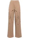 Blumarine Guêpière Cotton Track Pants In Brown