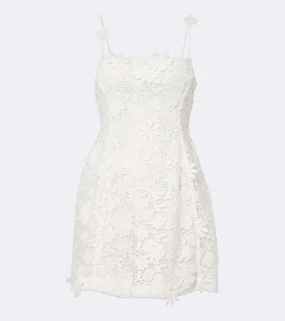 Blumarine Guipure Lace Minidress In White