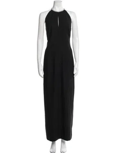 Pre-owned Blumarine Halterneck Long Dress In Black