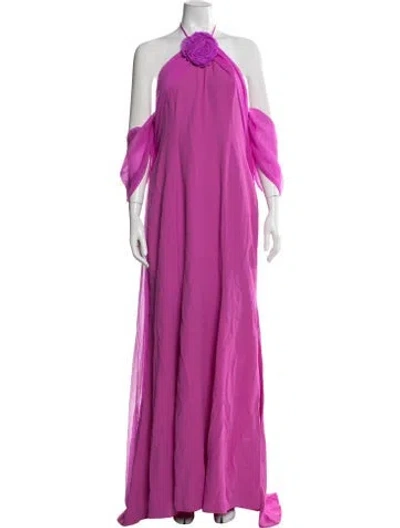 Pre-owned Blumarine Halterneck Long Dress In Purple