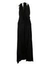 Blumarine Georgette Dress With Fringe In Schwarz