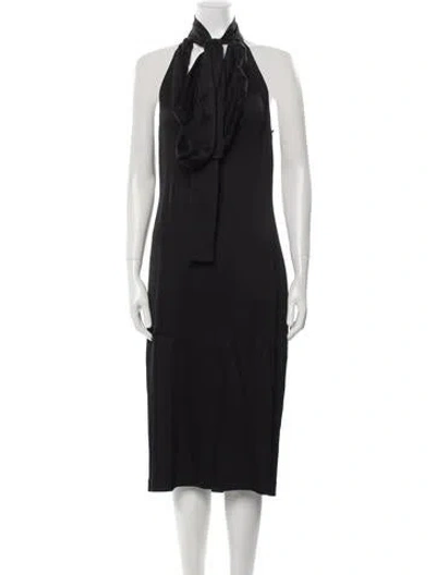 Pre-owned Blumarine Halterneck Midi Length Dress In Black