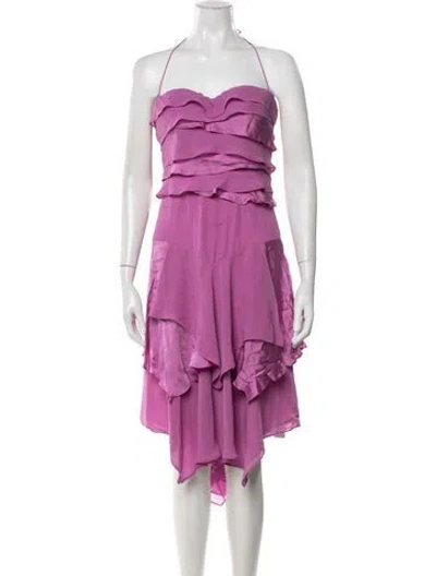 Pre-owned Blumarine Halterneck Midi Length Dress W/ Tags In Purple