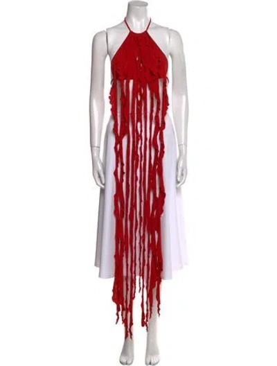 Pre-owned Blumarine Halterneck Sleeveless Tunic In Red