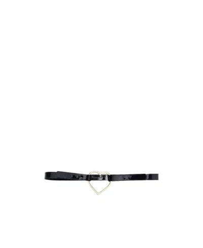 Blumarine Heart-buckle Belt In Black