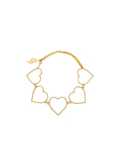 Blumarine Heart-chocker Necklace In Yellow