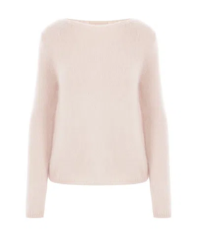 Blumarine Heart-detail Knitted Jumper In Nude