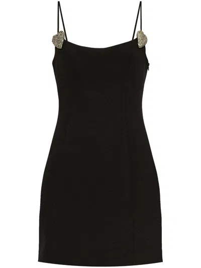 Blumarine Heart-detailed Mini Dress In Black