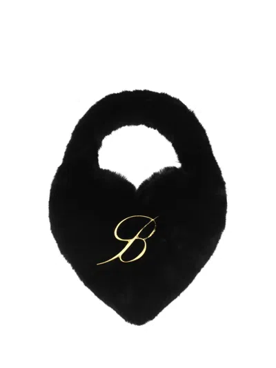 Blumarine Heart Handbag In Black