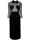 Blumarine Heart-patch Midi Dress In Black