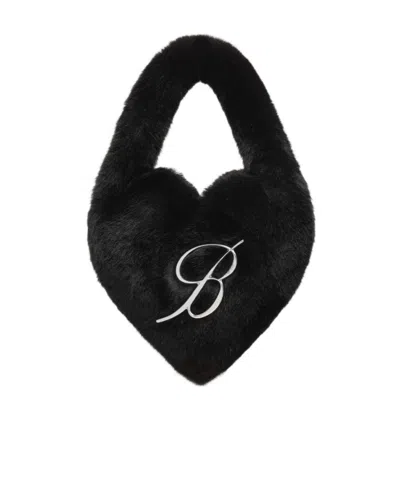 Blumarine Heart-shape Shoulder Bag In Black