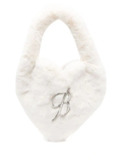 Blumarine Heart-shape Shoulder Bag In White