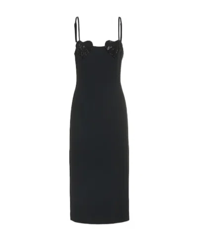 Blumarine Heart-shaped Decorative Dress In Black