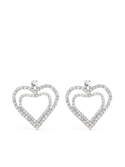 Blumarine Heart-shaped Drop Earrings In 银色