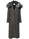 Blumarine Herringbone Coat In 灰色