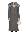 Blumarine Herringbone Pattern Coat In Black