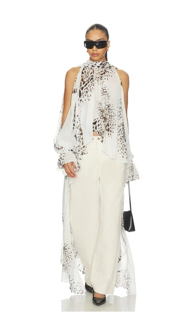 Blumarine Hi Low Top In White