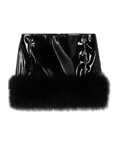 Blumarine High-gloss Skirt In Black