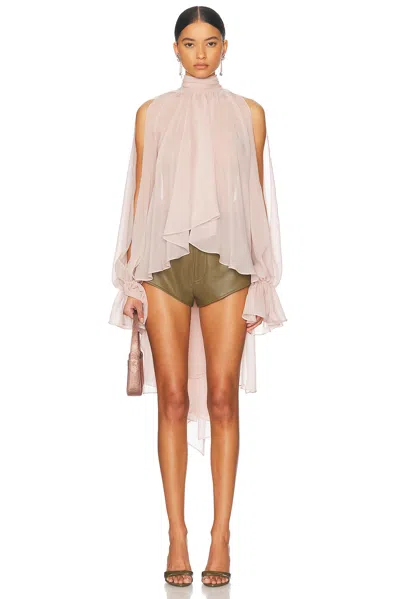 Blumarine High Neck Blouse In Skin Pink