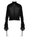 Blumarine High-neck Lace Blouse In Black