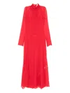 Blumarine High-neck Long-sleeve Dress In Red