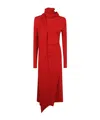 Blumarine High-neck Draped Midi Dress In Red