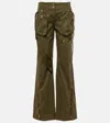 Blumarine High-rise Flared Cargo Jeans In Blue