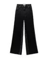 Blumarine High-waist Satin-finish Trousers In Black