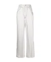 Blumarine High-waist Satin-panelled Jeans In White