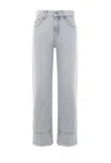 Blumarine Jeans In Cyan Cotton In White
