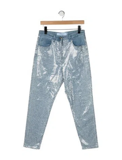 Pre-owned Blumarine High-rise Straight Leg Jeans In Blue