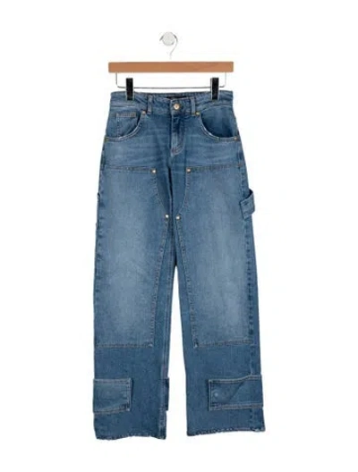 Pre-owned Blumarine High-rise Straight Leg Jeans In Blue