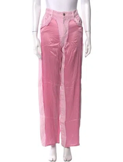 Pre-owned Blumarine High-rise Wide Leg Jeans In Pink