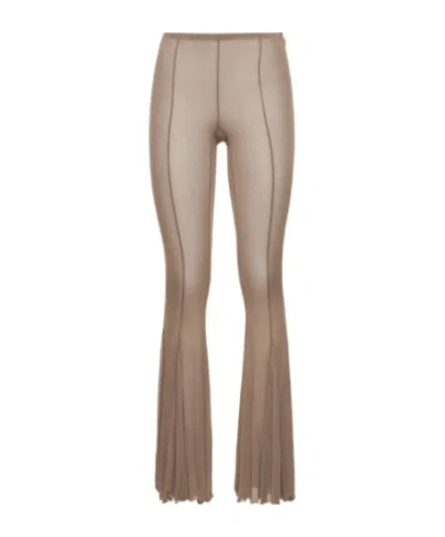 Blumarine Highwaist Invisiblezip Flare Trousers In Nude