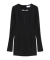 Blumarine Hollowed-out Pin Decorated Compact Knitted Dress In Black