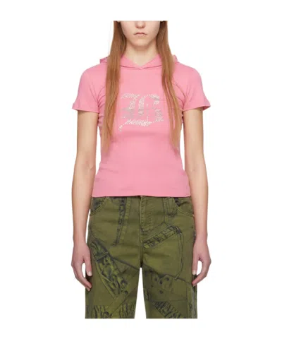 Blumarine Hooded T-shirt In Green